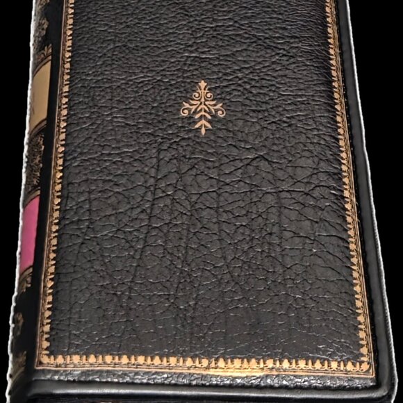 Levenger Filigree Office Tote & "Book of Wealth" Wallet Bundle - Dark Academia - Picture 11 of 16